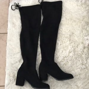 Over the knee black boot